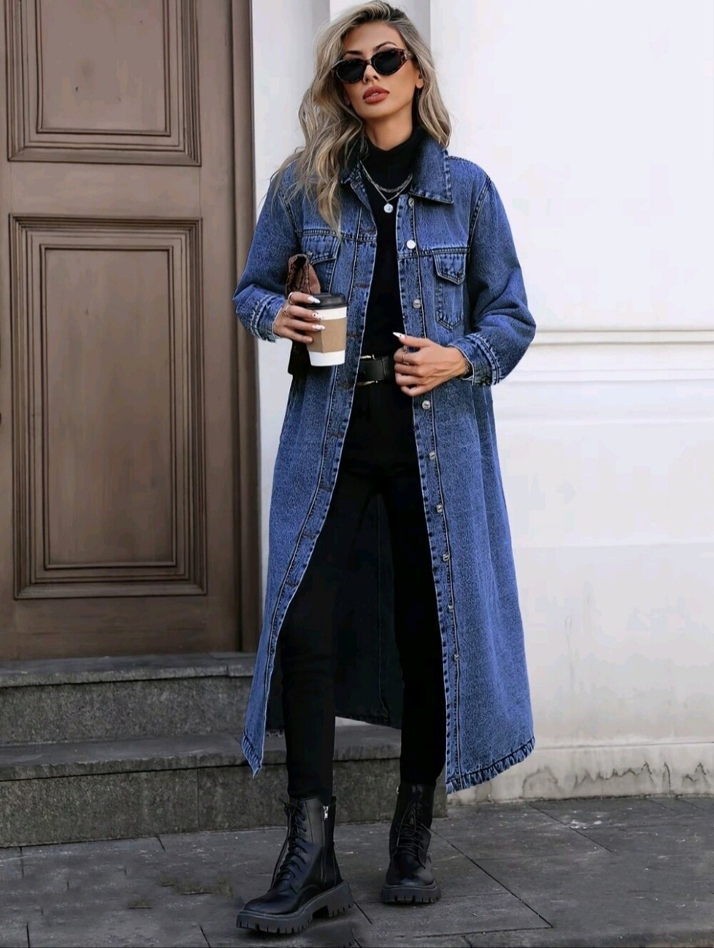Long Denim Jean Jacket